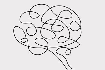Line drawing of a brain