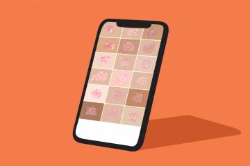 illustration of a cellphone displaying photos of rashes
