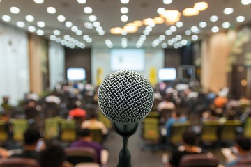 Closeup of a microphone